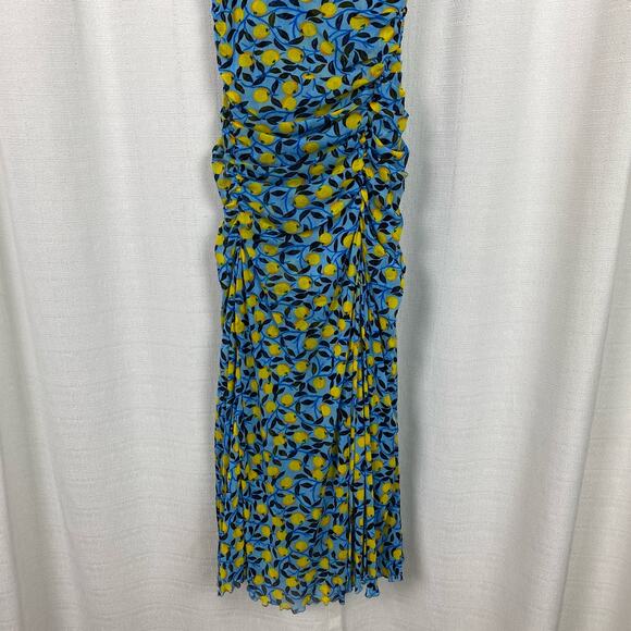 Diane Von Furstenberg Blue Lemon Print Dacey Dress Sz.M NWT - Picture 8 of 16